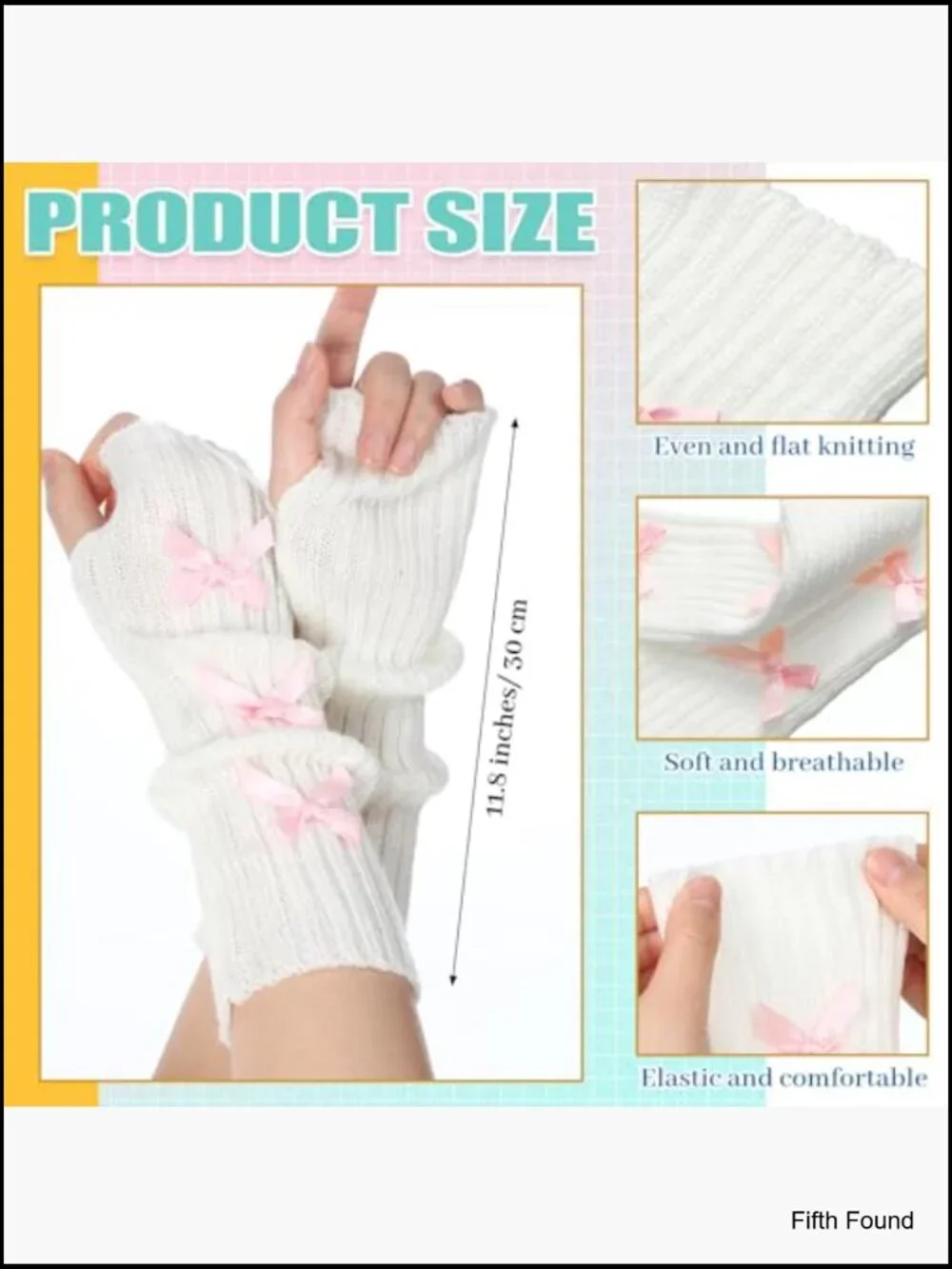 6 Pairs Arm Warmers Kawaii Sleeves Y2k Harajuku Lolita Style Fingerless Gloves